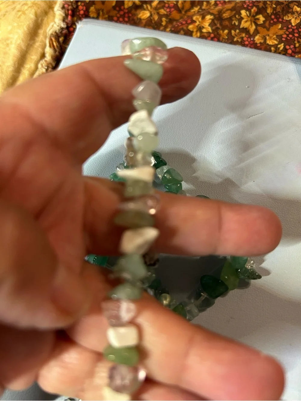 Bracelets Green Gemstone Chip Beaded Bracelet -